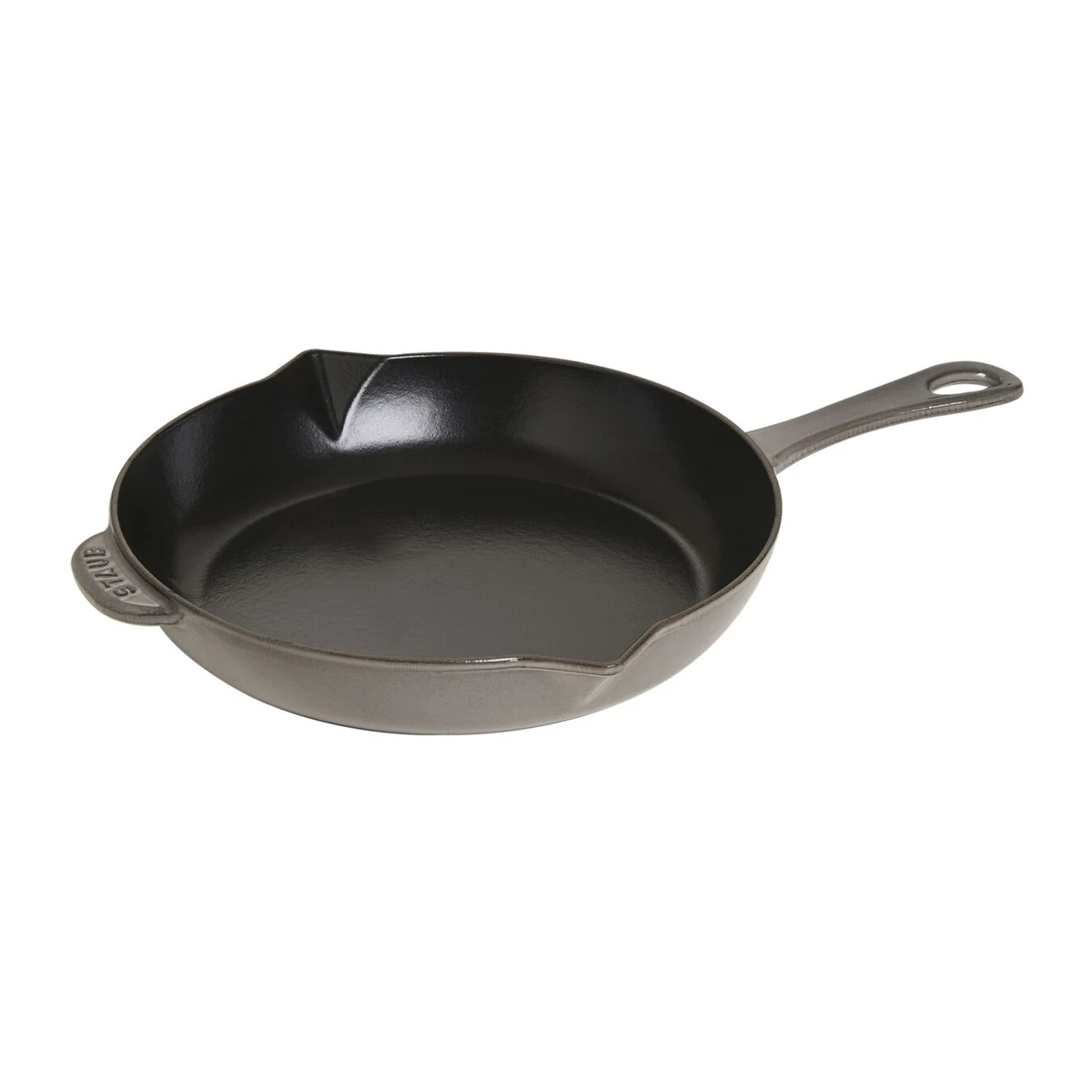 Staub 10 Inch Frying Pan With Pouring Spout, Black Matte 2 Staub 10 Inch Frying Pan With Pouring Spout, Black Matte - Image 2