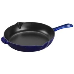 Staub 10 Inch Frying Pan With Pouring Spout, Dark Blue