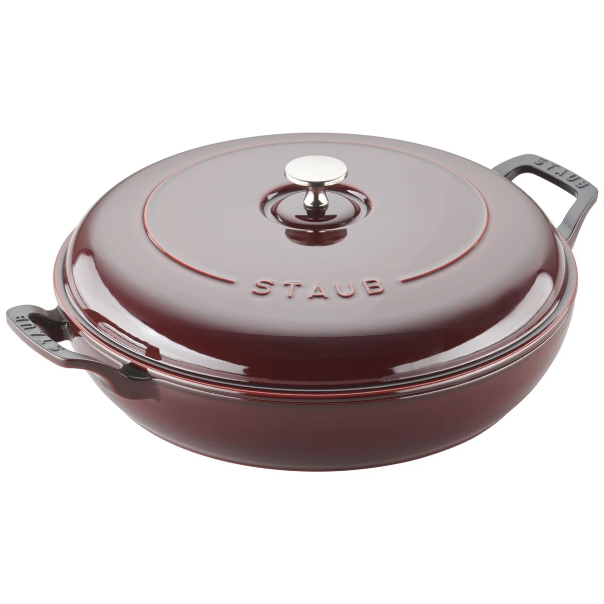 Staub Cast Iron 3.5-qt Braiser - Grenadine 2 Staub Cast Iron 3.5-qt Braiser - Grenadine - Image 2