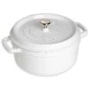 Staub Cast Iron 7-qt Round Cocotte - White