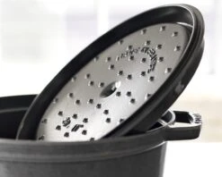 Staub Cast Iron 7-qt Round Cocotte - White -Chef Knife Shop ST1102802 4